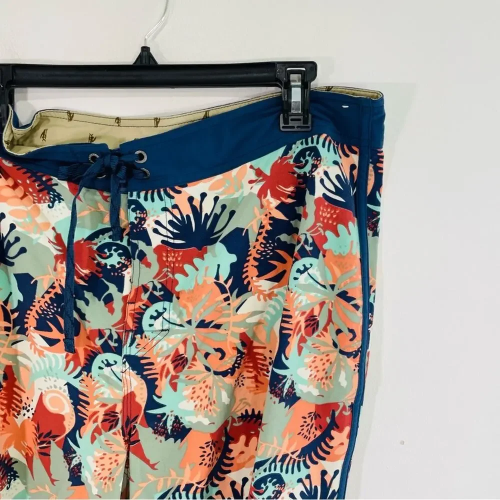 Patagonia Multicolored Botanical Reef Unlined Swim Board Shorts Trunks 38